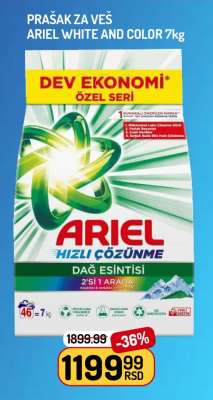 Prašak za veš Ariel White and Color 7kg