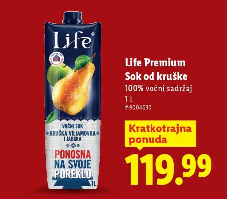 Life Premium Sok od kruške