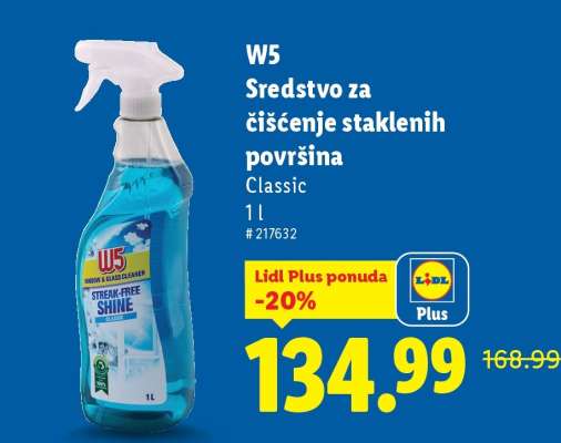 W5 Sredstvo za čišćenje staklenih površina