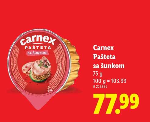 CARNEX PAŠTETA sa šunkom