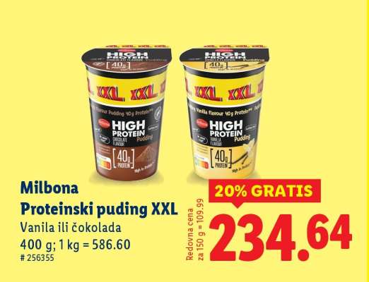 Milbona Proteinski puding XXL