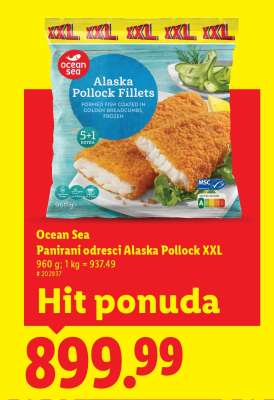 Ocean Sea Panirani odresci Alaska Pollock XXL