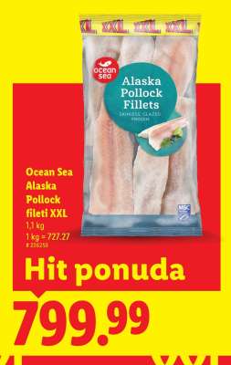 Ocean Sea Alaska Pollock fileti XXL