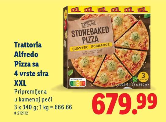 Trattoria Alfredo Pizza sa 4 vrste sira XXL