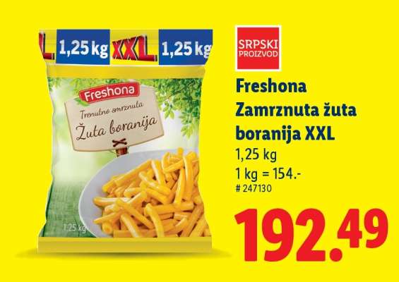 Freshona Zamrznuta žuta boranija XXL