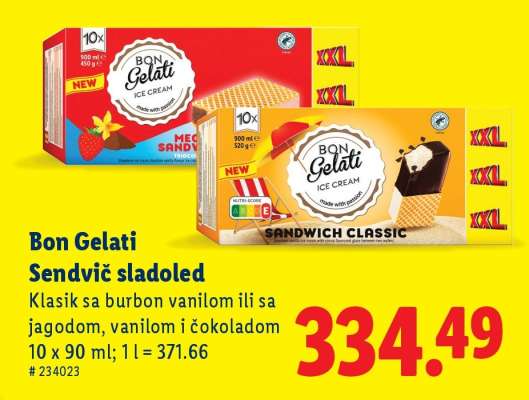 Bon Gelati Sendvič sladoled