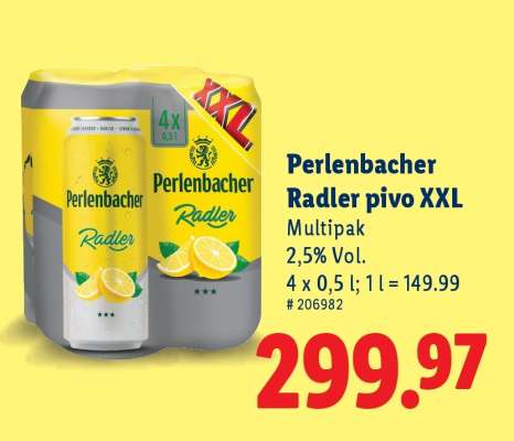 Perlenbacher Radler pivo XXL