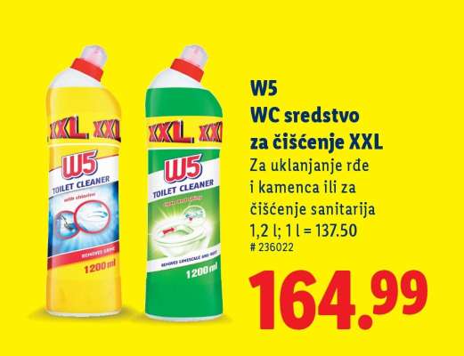 W5 WC sredstvo za čišćenje XXL
