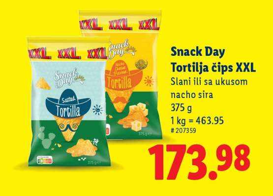 Snack Day Tortilja čips XXL