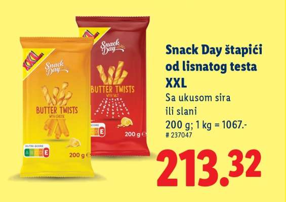 Snack Day Štapići od lisnatog testa XXL