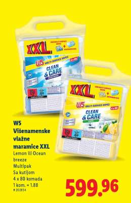 W5 Višenamenske vlažne maramice XXL
