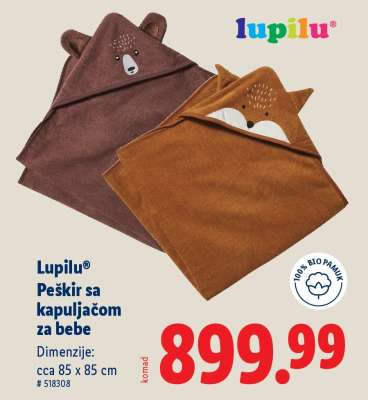 Lupilu Peškir sa kapuljačom za bebe