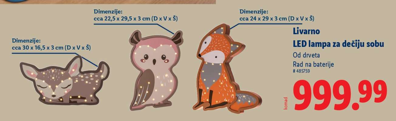 Livarno LED lampa za dečiju sobu