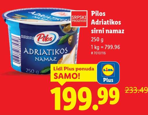 Pilos Adriatikos sirni namaz