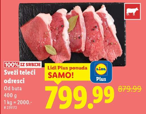 Sveži teleći odresci