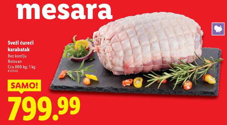 Sveži ćureći karabatak