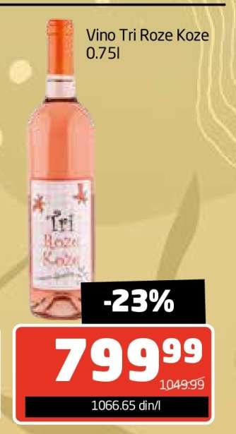 Vino Tri roze koze 0.75l