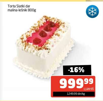 Torta Slatki dar malina-lešnik 800g