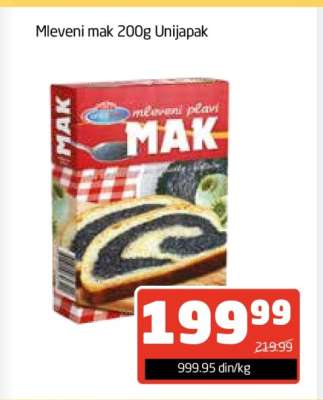 Mleveni mak 200g Unijapak