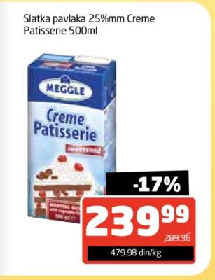 Slatka pavlaka 25%mm Creme Patisserie 500ml