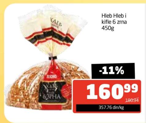 Hleb Hleb i kifle 6 zrna 450g