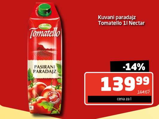 Kuvani paradajz Tomatello 1l Nectar