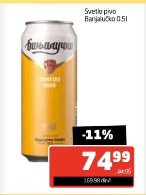 Svetlo pivo Banjalučko 0.5l