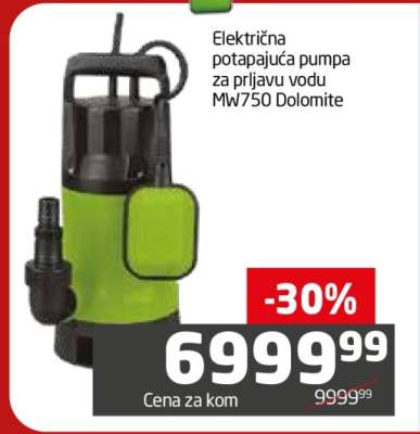 Električna potapajuća pumpa za prljavu vodu Mw750 Dolomite