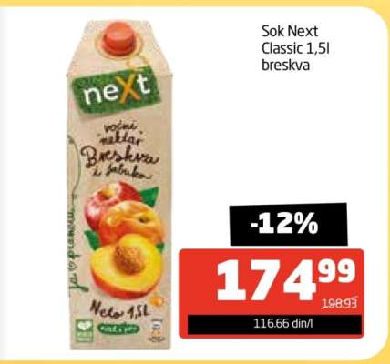 Sok Next Classic 1,5l breskva