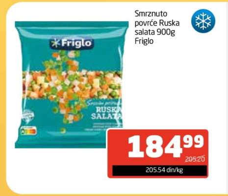 Smrznuto povrće Ruska salata 900g Friglo