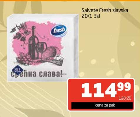 Salvete Fresh slavska 20/1 3sl