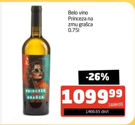 Belo vino Princeza na zrnu graška 0.75l