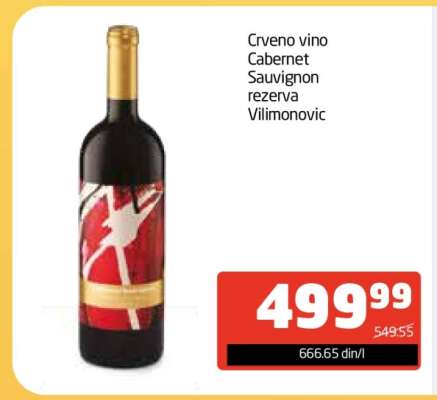 Crveno vino Cabernet Sauvignon rezerva Vilimonovic