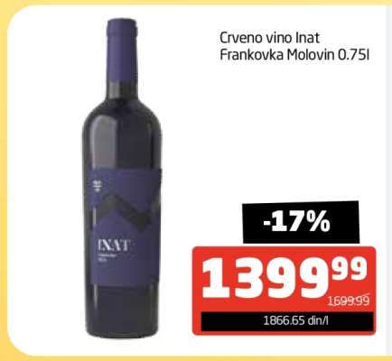 Crveno vino Inat Frankovka Molovin 0.75l