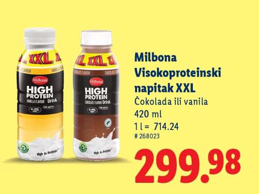 Milbona Visokoproteinski napitak XXL