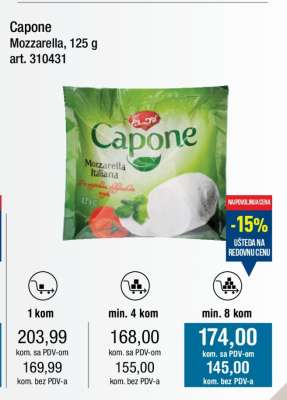 Capone Mozzarella, 125 g