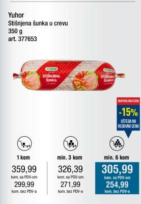 Yuhor stišnjena šunka u crevu