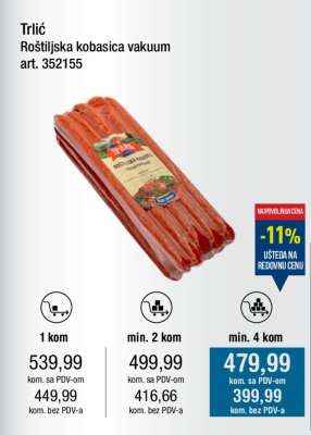Trlić Roštiljska kobasica vakuum