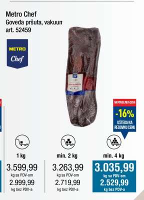 Metro Chef Goveda pršuta, vakuum
