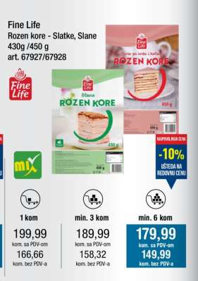 Fine Life Rozen kore - Slatke, Slane 430g/450g