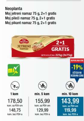 Neoplanta Moj namaz 75 g, 2+1 gratis