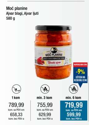 Moć planine Ajvar blagi, Ajvar ljuti