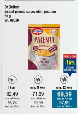 Dr.Oetker Instant palenta sa govedom pršutom