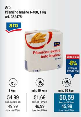Aro Pšenično brašno T-400, 1 kg