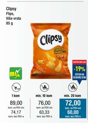 Clipsy Flips, Više vrsta 85 g
