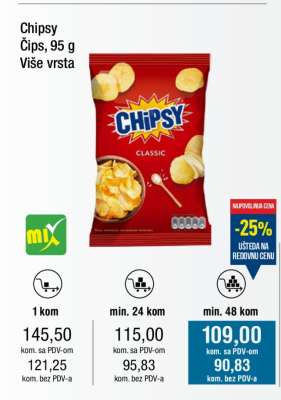 Chipsy Čips, 95 g