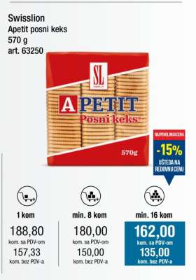 Swisslion Apetit posni keks