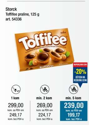 Toffifee praline, 125 g