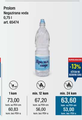 Prolom Negazirana voda 0,75 l