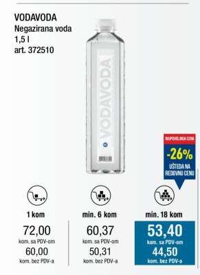 VODAVODA Negazirana voda 1,5 l